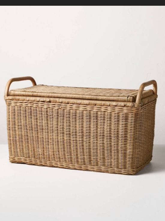 Hearth & Hand Other - Large Rattan Storage Basket with Lid  - Hearth & Hand™ with Magnolia